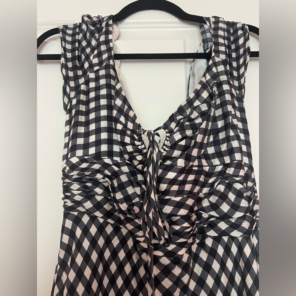 JCREW Collection tie-neck cap-sleeve maxi dress in gingham size 10 - Picture 9 of 14